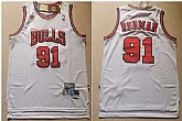 Bulls 91 Dennis Rodman White Hardwood Classics Mesh Jersey,baseball caps,new era cap wholesale,wholesale hats